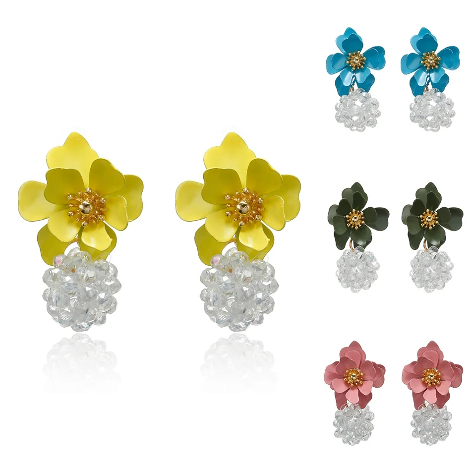 Женские массивные серьги Match Right с жемчугом и цветком модные для женщин висячие