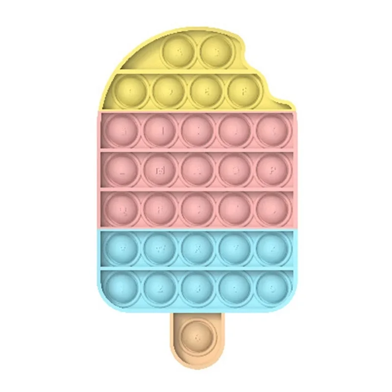 Bestellen Großhandel Nette Desktop Spaß Eis Geformt Push Blase Silikon Reusable Spielzeug Kinder Erwachsene Stressabbau Zappeln SPIELZEUG Msxf