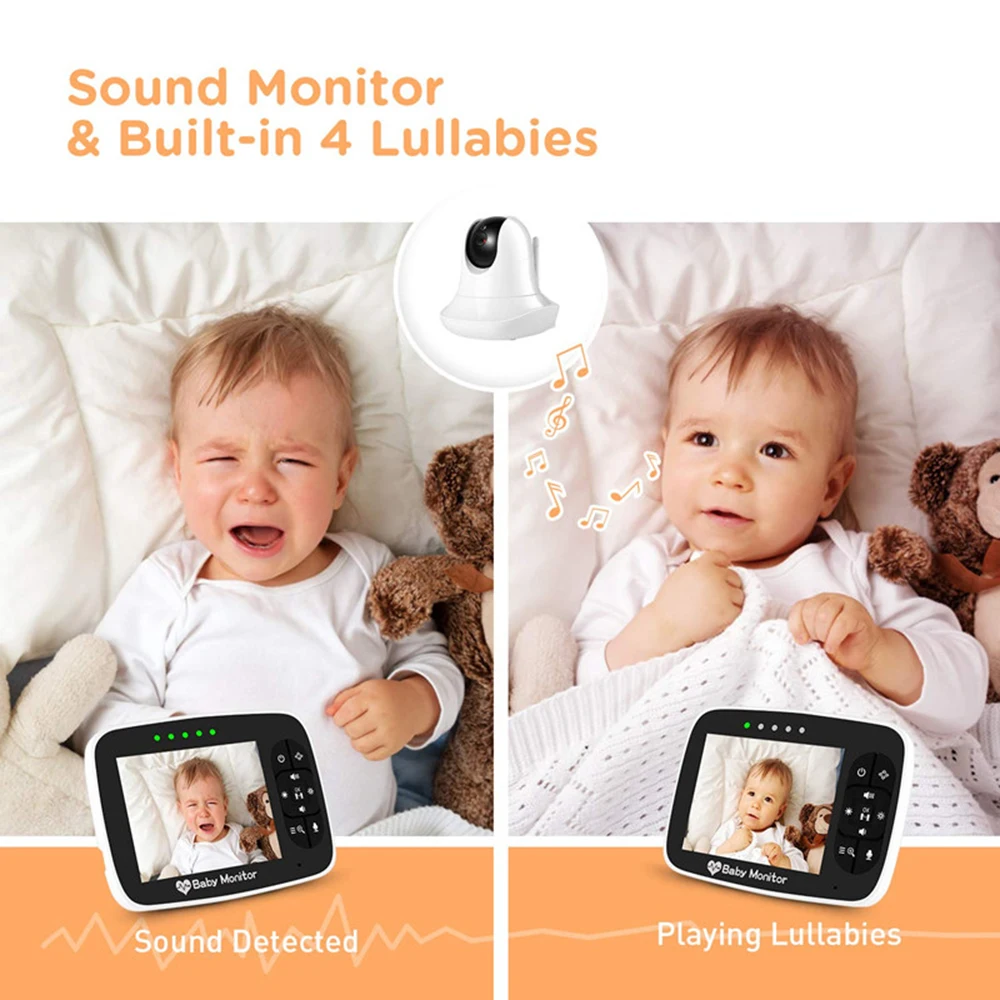 Wireless Baby Monitor with Camera IR Night Vision bebe babyphone 3.5&quot Battery Pan Tilt Video Nanny Cam | Безопасность и защита