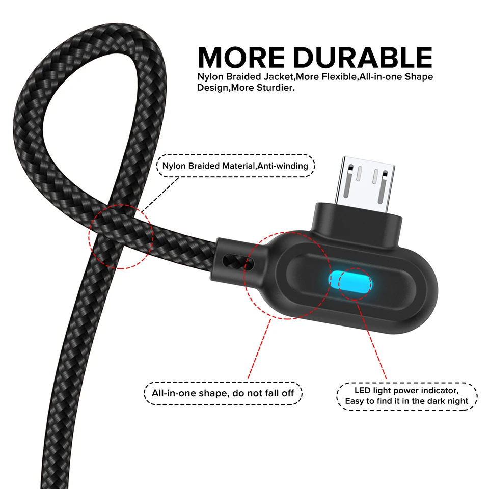1 м Micro USB кабель 2.4A Быстрая зарядка нейлоновый плетеный кабель для передачи данных Android мобильный телефон провод для samsung S7 Edge Xiaomi Redmi Note 5