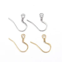 200pcs 17x14x2mm ear wire french hooks earrings clasp findings stainless steel flat earring hooks for jewelry making accessories