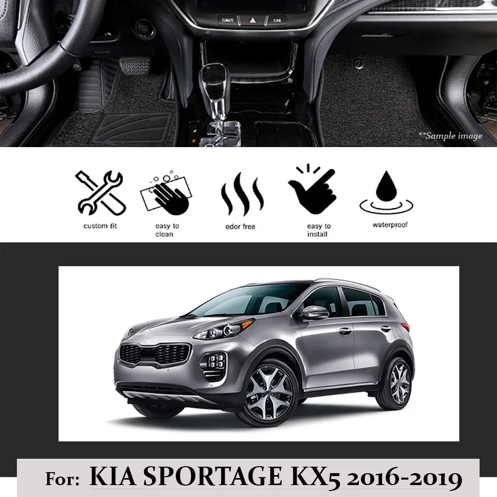 4 шт. автомобильный напольный коврик для Kia Sportage Kx5 2016 2017 2018 2019 LHD противоскользящая