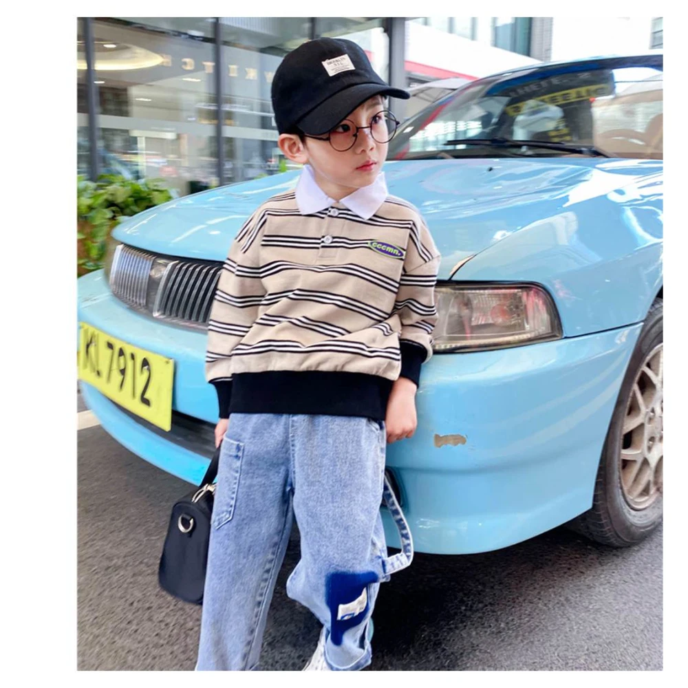

Boys Clothing Long Sleeve Cotton Clothes Boys T-Shirts , Turndown Collar Clothing,Spring New Arrival 2021 Outdoor Sports 2-7Y