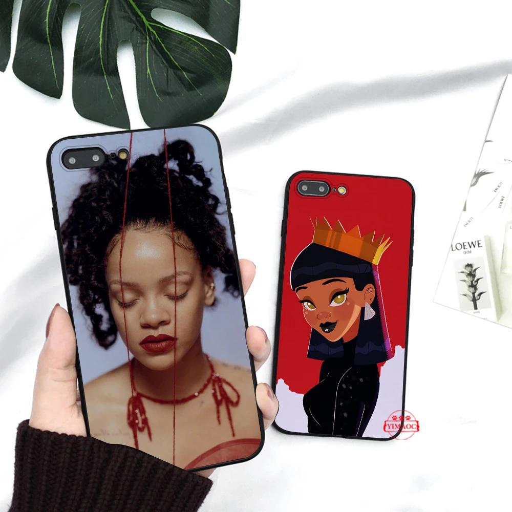 Rihanna милый настенный картины роскошный силиконовый чехол для iPhone 5 5S 6 6S Plus 7 8 11 Pro X