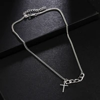 summer sliver color chain cross necklace small cross religious jewelry womens necklace jewelry