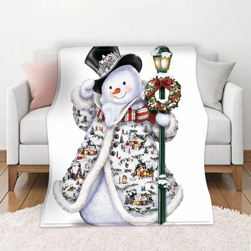 

Hawkalice Schneemann Fleece Decke Frohe Weihnachten Geschenk Leichte Super Weich Gemütliche Decke Für Bett Couch Sofa 59x86 zoll