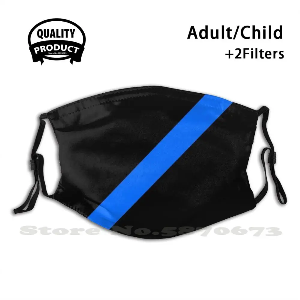

Diagonal Thin Blue Line / Police / Law Enforcement Anti Dust Face Mask Washable Filter Reusable State City Town Township County