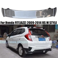 for honda fitjazz rs 2009 2014 carbon fiber m style rear roof spoiler trunk boot wing car styling