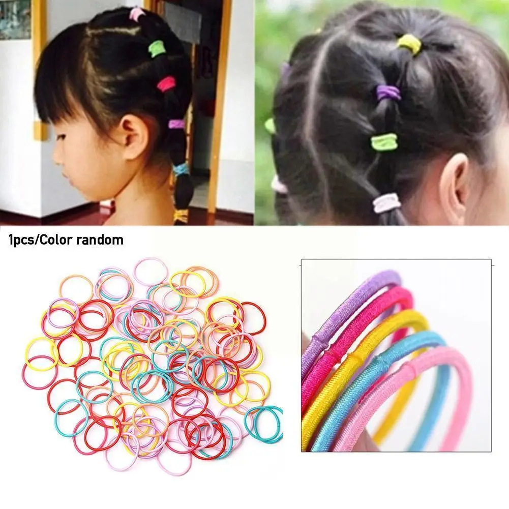 

100pcs Elastic Rubber Hair Tie Cute And Diverse Hair Ponytail Fashion Hair Accessories Colorful Fixer Ring Headwear S0I9