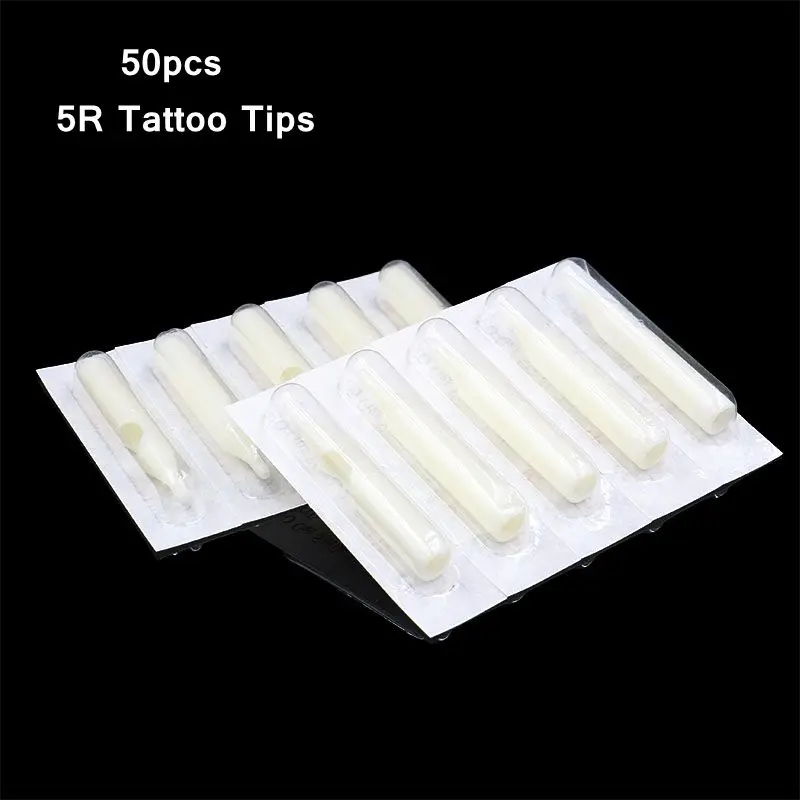 Одноразовые наконечники для татуировок новинка 50 шт. 5RT белые короткие круглая