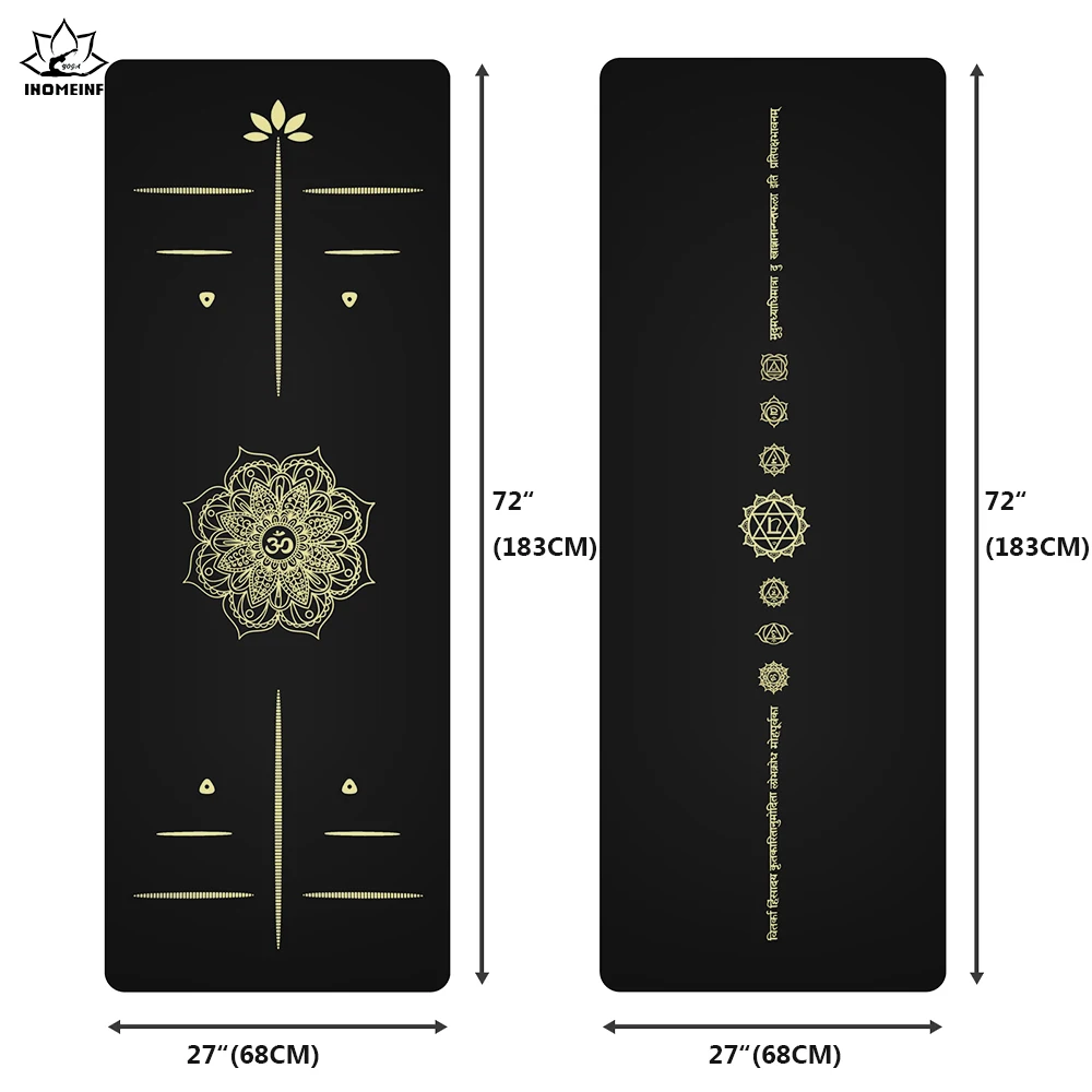 

6ft Rubber Yoga mat Widened thickened golden PU sport mat fitness Pilates Training Yoga mats with position line exercise mats