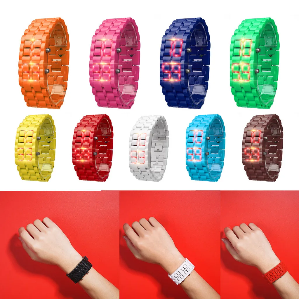 

New Iron Samurai Metal Bracelet Lava Watch Led Digital Watches Hour Men Women Watch Mens Watches Top Brand Luxury Watches