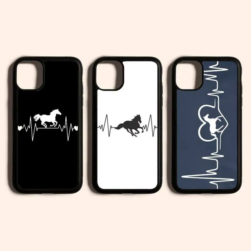 

Horse Pony Horse Heartbeat Phone Case For Iphone 13 Mini 11 12 Pro Max 7 8 Plus X Xs Max XR PC Hard Silicone Cover