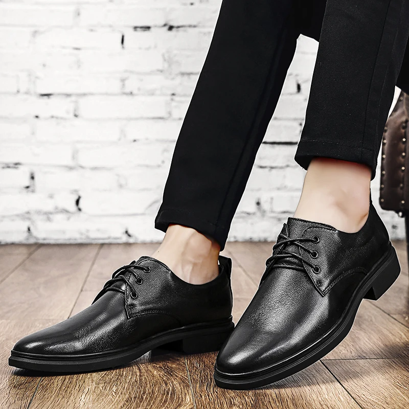 

Men Casual Flat Shoes Lather Shoes For Men Leather Summer Casual Zapatos Cuero Male Breathable Formal Mens Hot Sale De Hombre