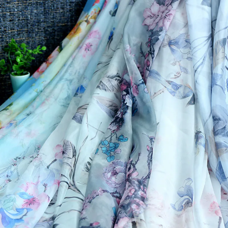 Шифон 30D ткань принтованная шифоновая Косплей старинная Китайская одежда