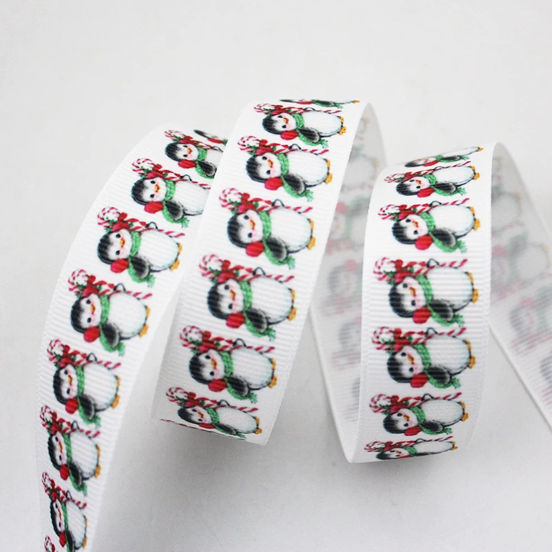 

Cartoon Christmas printed grosgrain ribbon 9-75mm DIY handmade materials christmas wedding gift wrap tape ribbons