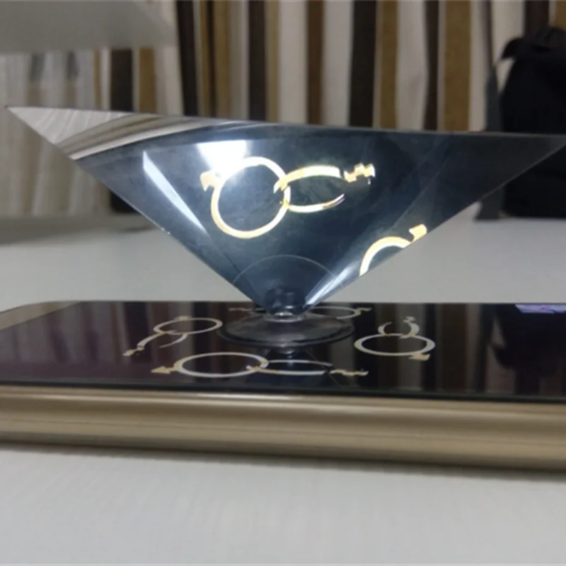 Белый 3D Голограмма Пирамида дисплей проектор видео Стенд Универсальный для смартфонов Прямая поставка - Цвет: Белый