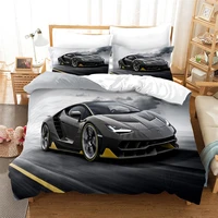 sports car duvet cover sets race car bedding sets with pillowcases for teenagers kids boys cool bedroom decor