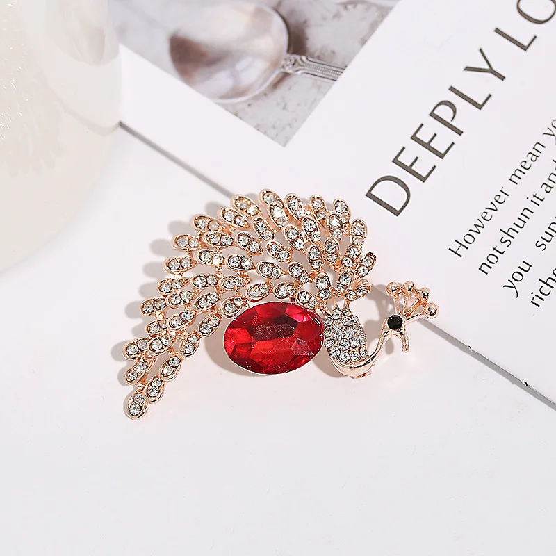 

New Luxury Rhinestone Crystal Peacock Brooch Pin Jewelry Of Wedding Bridal Women's Pin Brooch Fashion Scarf Pins Coat Accessory