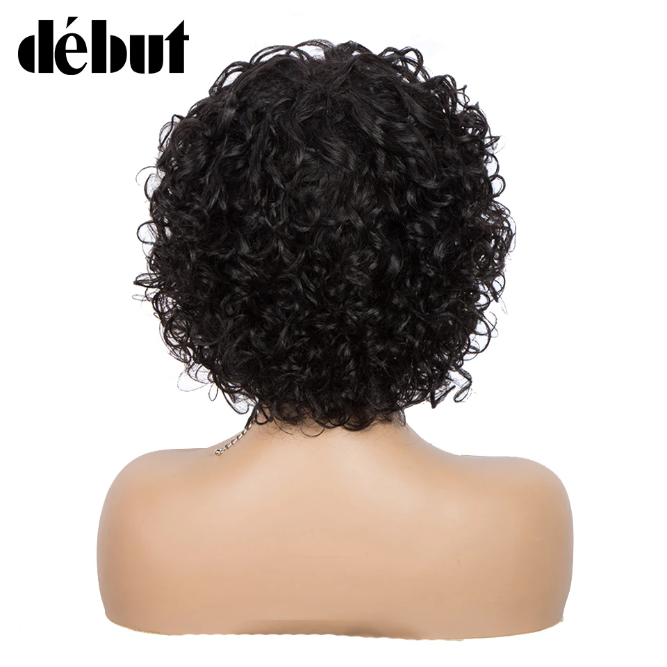Дебютный кудрявый парик парики из человеческих волос для женщин DX3147 короткие кудрявые боб с челкой 100%