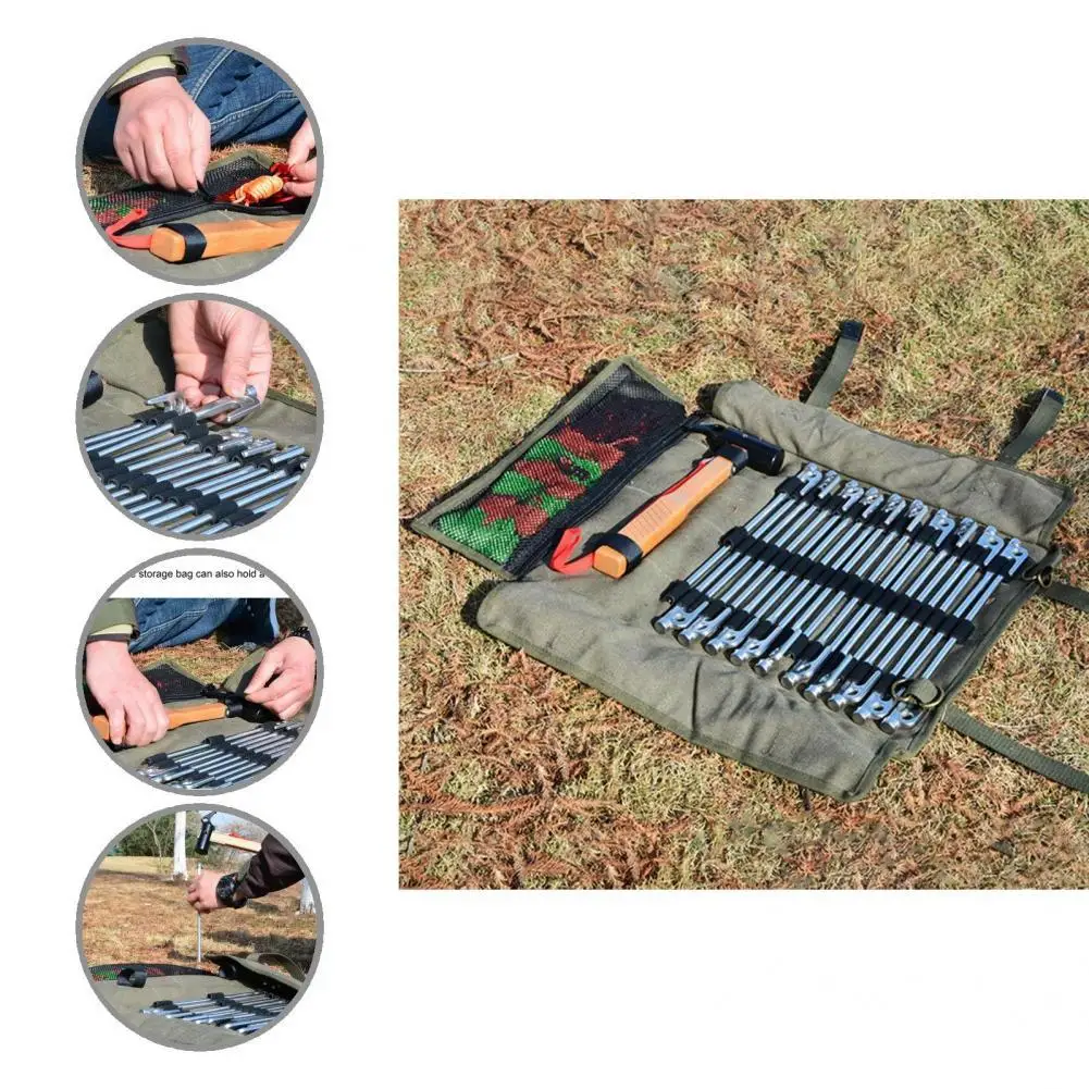 

Mesh Pocket Convenient Wear-resistant Ground Stake Storage Bag for Outdoor