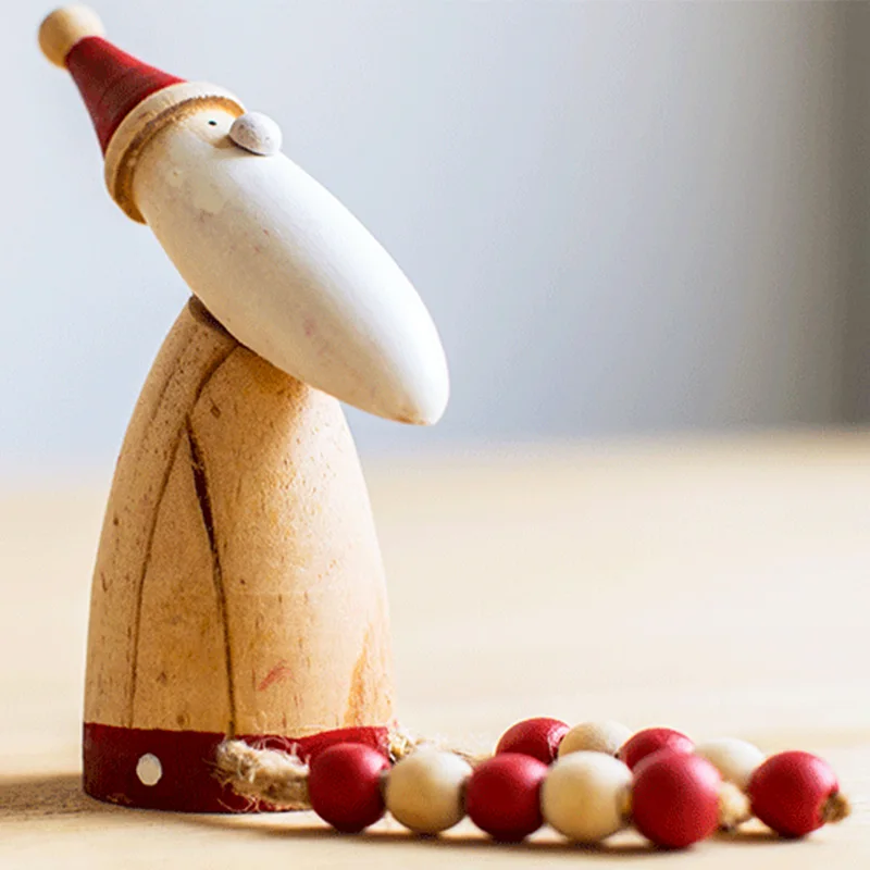 Скандинавские рождественские украшения скульптура в виде бревен Санта Клауса