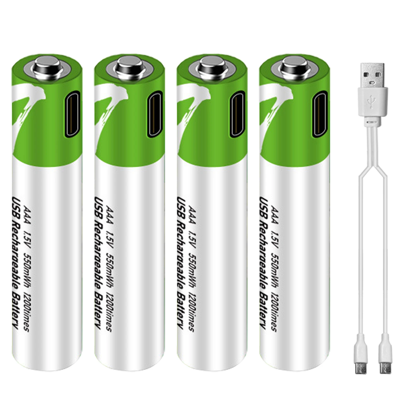 

Type-C Port Rechargeable AAA Lithium Battery 1.5V Battery 550mWh High Capacity Constant Voltage Quick Recharge Reusable Battery