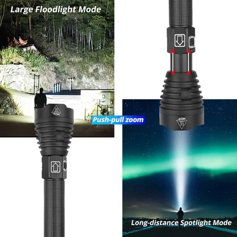 Самый мощный XHP90 светодиодный фонарик XLamp Zoom фонарь hp50 USB Перезаряжаемый