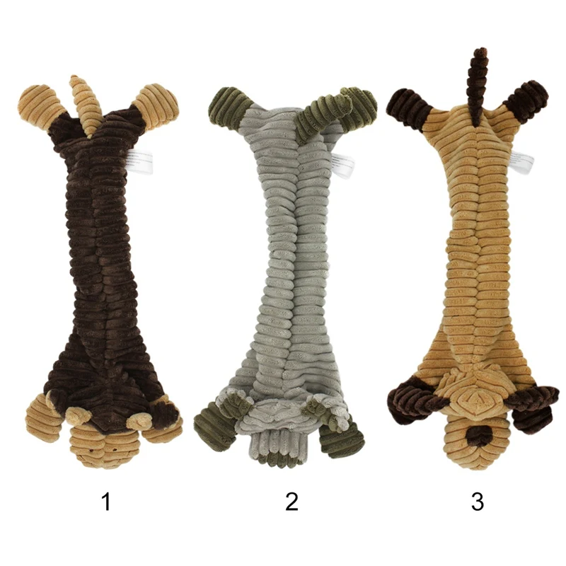 Squeaking Animals Pet Toy Dog Pressure Releasing Squeaky Chew Soft Bite Resistant No Stuffing Plush For Dogs | Дом и сад