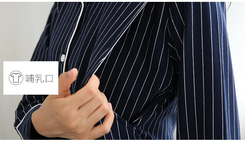 Fashion 2PCs/Set Striped breastfeeding Sleepwear Breastfeeding Nightwear for Pregnant Women Pregnancy Breast Feeding Pajamas | Мать и