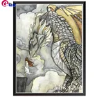 Фэнтезийное искусство дракон и девушка 5D Бриллиантовая мозаика вышивка крестиком 3d круглая дрель подарок украшение