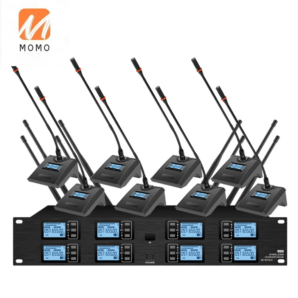 구매 전문 UHF 무선 마이크 8 채널 핸드 헬드 마이크 Lavalier 마이크 무대 공연 회의 마이크