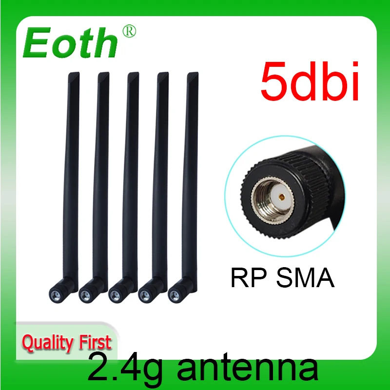 EOTH 2.4g antenna 5dbi sma female wlan wifi 2.4ghz antene pbx iot module router tp link signal receiver antena high gain