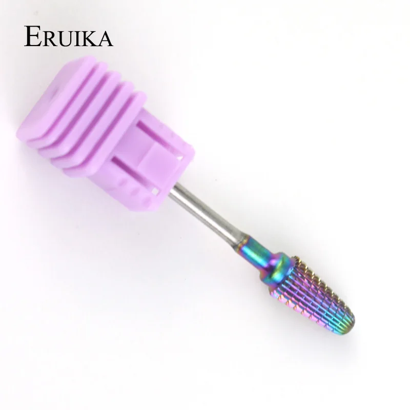 NO2 ERUIKA, 3 типа, Радужное твердосплавное сверло для ногтей, удаление мозолей, битовое электрическое сверло с хвостовиком, маникюрный аппарат, педикюрные станки - Цвет: NO2