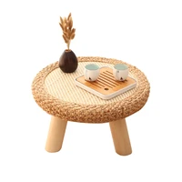 tt rattan tatami table small coffee table japanese bay window table round solid wood zen simple