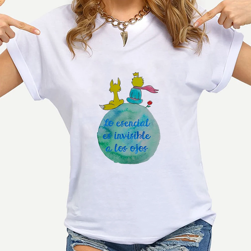

France Fairy Tale Earth Space Little Prince Cartoon Female T-shirt Streetwear Beautiful Pretty Vestidos Cute Harajuku Hipster