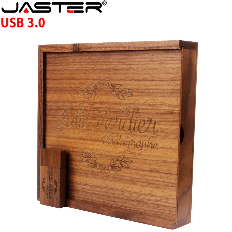 Деревянный фотоальбом JASTER из ореха usb флеш накопитель 3 0 4 ГБ 8 16 32 64 свадебный