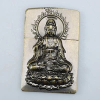 buddhist amulet guanyin buddha diy metal badge for zp kerosene oil lighter grind wheel lighter decor accessory metal badge