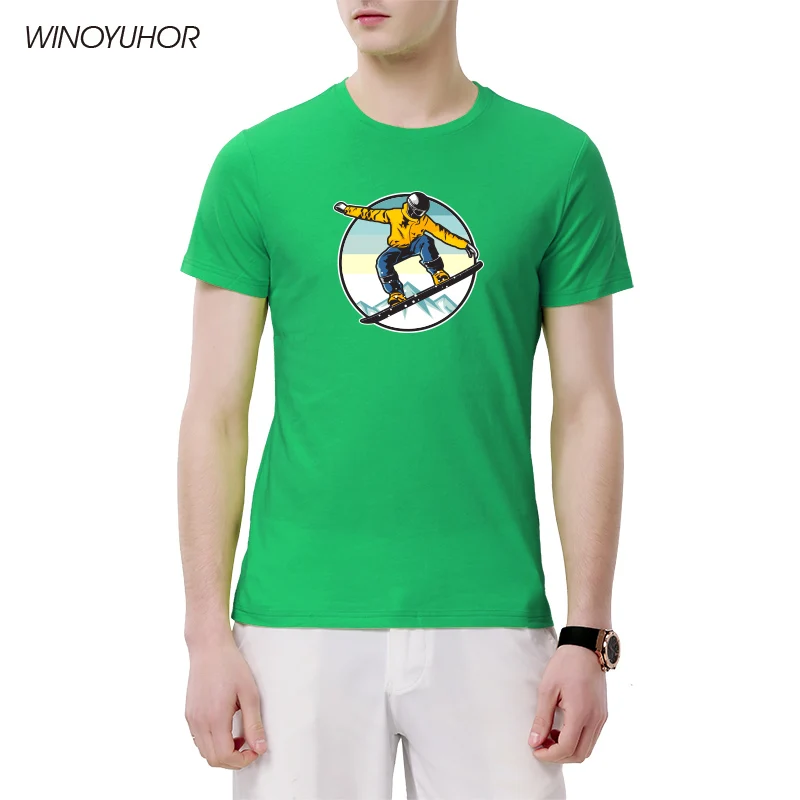 Новые Лыжные сноубордистские футболки с забавным принтом мужская летняя