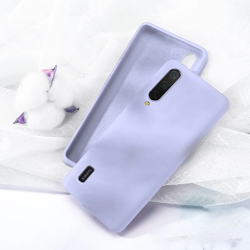 Жидкий силиконовый чехол красный mi Note 7 Pro K20 7A тонкие мягкие чехлы для Xiaomi mi 9 SE 9T mi A3 8 Lite A2 CC9e mi X 3 2s Чехол - Цвет: Фиолетовый