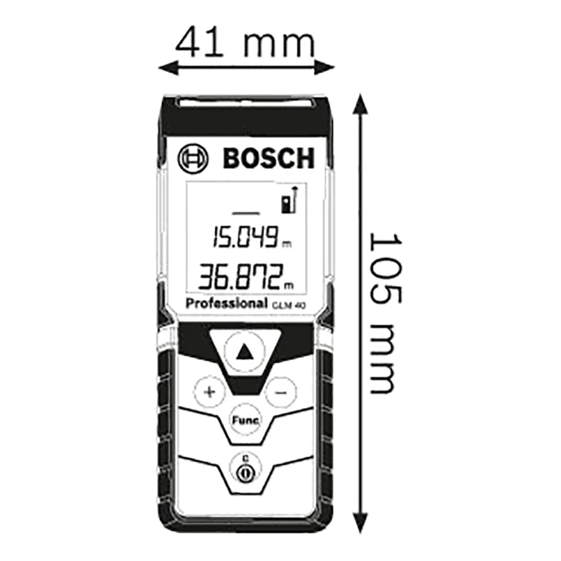 Дальномер лазерный Bosch GLM 40 (Дальность измерений 40м. вычисление площади класс