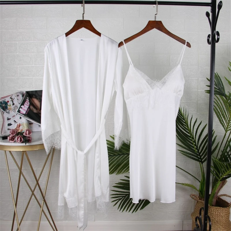 

Women Lace Nightgowns Sleepwear Pyjamas Set Autumn Night Dress Nightwear Sexy Lingerie Bathrobe Female Nightdress Home Clothes