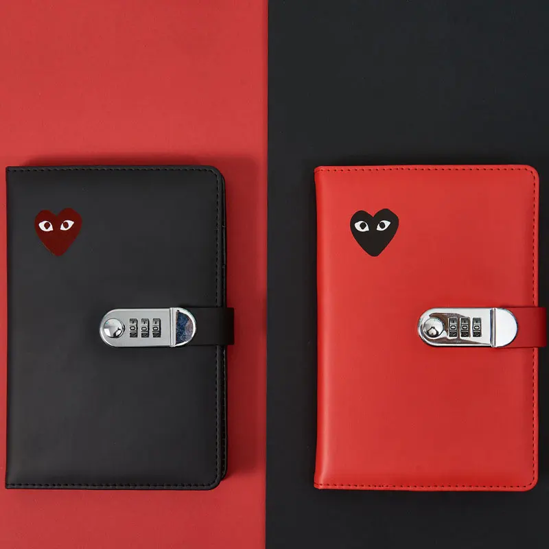 

A5 Portable Password Notebook Lock Notepad PU Leather Lock Diary Traveler Notepad Agenda Journal Planner School Stationery Gifts