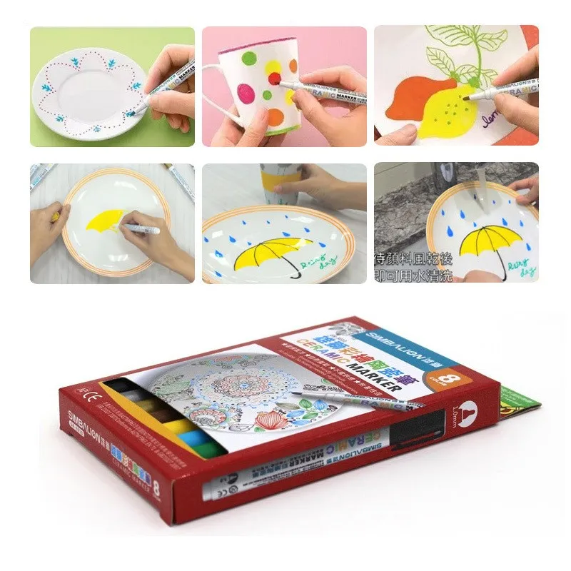 Керамическая ручка для рисования 8 цветов маркеры не токсичные творчества|design