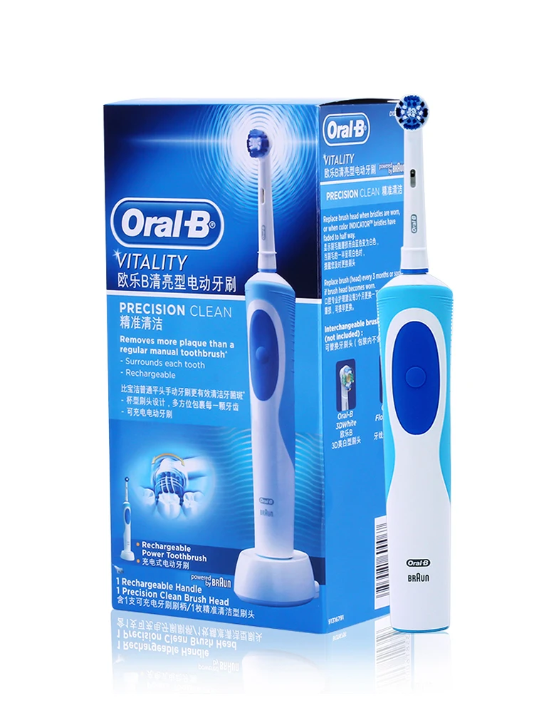 

Oral B Sonic электрическая зубная щетка вращающаяся Vitality D12013 перезаряжаемая зубная щетка гигиена полости рта зубная щетка головки