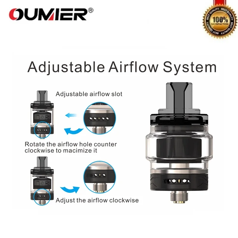 Оригинальный OUMIER WASP NANO MTL RTA бак 2 мл распылитель 22 мм с регулируемым двусторонним