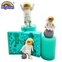 3d cartoon astronaut silicone mold resin ornament handicraft plaster moulds for soap making polymer clay form baking kitchen
