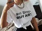 Kuakuayu HJN летняя Модная белая футболка унисекс Tumblr с графическим рисунком, продажа лекарств, купить художественные хипстерские футболки в уличном стиле