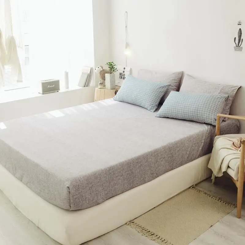 

Grey Blue Plaid Duvet Cover Set Queen Twin King 3/4Pcs Lightweight Soft Washed Cotton Bedding Set with Bed sheet Pillow shams