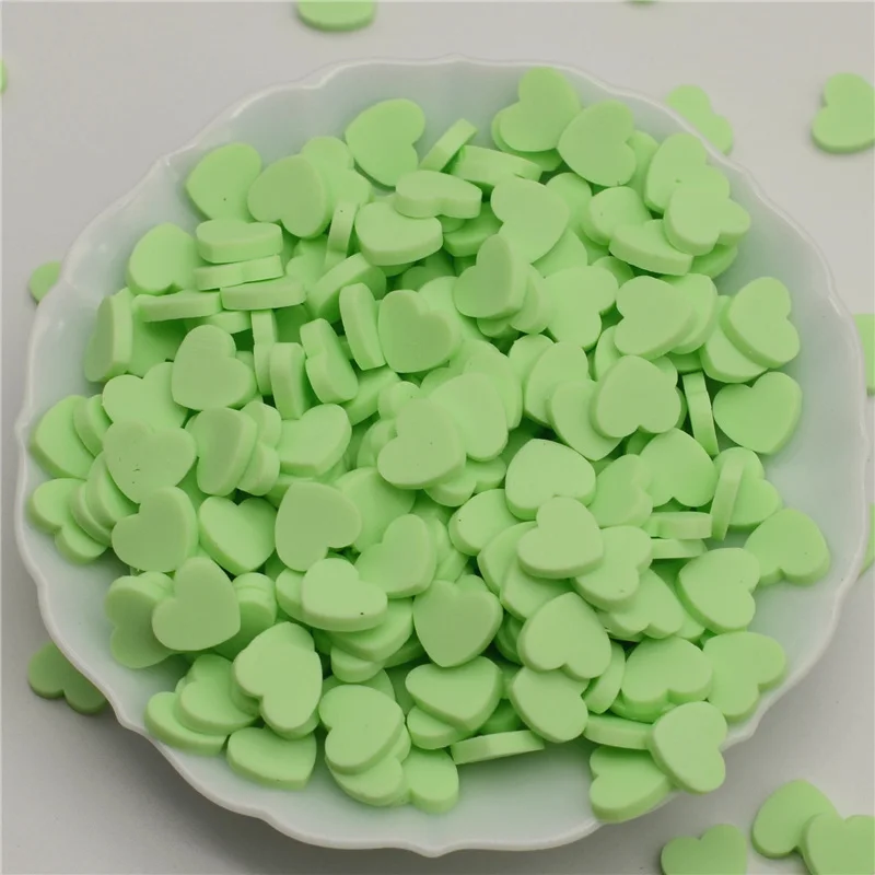 Mint 300 шт.(50 г) 8 мм полимерные Горячая полимерная глина, с милыми сердечками для ремесленничество, сделай сам, конфетти Slime украшения - Цвет: Mint